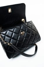 Black Lambskin Quilted Trendy CC Small Light Gold Hardware - Image 17