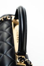 Black Lambskin Quilted Trendy CC Small Light Gold Hardware - Image 21