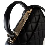 Black Lambskin Quilted Trendy CC Small Light Gold Hardware - Image 4