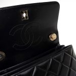 Black Lambskin Quilted Trendy CC Small Light Gold Hardware - Image 5