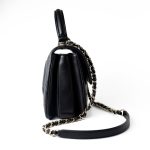 Black Lambskin Quilted Trendy CC Small Light Gold Hardware - Image 10