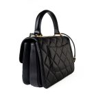 Black Lambskin Quilted Trendy CC Small Light Gold Hardware - Image 12