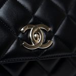 Black Lambskin Quilted Trendy CC Small Light Gold Hardware - Image 11