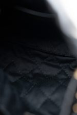 Shiny Black Calfskin Quilted Mini 22 Bag Antique Gold Hardware - Image 6