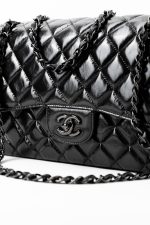 So Black Shiny Crumpled Calfskin Quilted Jumbo Double Flap - Image 8