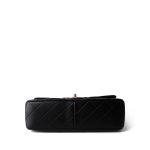 Sweet Camelia Single Flap Black Lambskin Quilted Aged Gold Hardware - Image 5