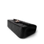 Sweet Camelia Single Flap Black Lambskin Quilted Aged Gold Hardware - Image 6
