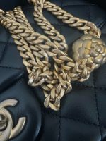 Sweet Camelia Single Flap Black Lambskin Quilted Aged Gold Hardware - Image 10