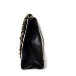 Vintage Black and White Lambskin Envelope Shoulder Bag Gold Hardware - Image 4
