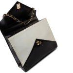 Vintage Black and White Lambskin Envelope Shoulder Bag Gold Hardware - Image 5