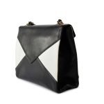 Vintage Black and White Lambskin Envelope Shoulder Bag Gold Hardware - Image 9