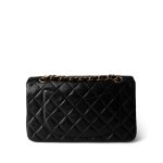Vintage Black Lambskin Quilted Classic Flap Small Gold Hardware - Image 3