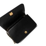 Vintage Black Lambskin Quilted Full Flap Bag Gold Hardware - Image 7
