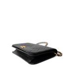 Vintage Black Lambskin Quilted Full Flap Bag Gold Hardware - Image 8