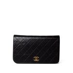 Vintage Black Lambskin Quilted Full Flap Bag Gold Hardware - Image 14