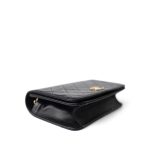 Vintage Black Lambskin Quilted Mini Full Flap Gold Hardware - Image 4