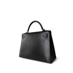 Vintage Kelly Sellier 32 Black Box Calfskin Gold Plated F Square Stamp - Image 6