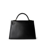 Vintage Kelly Sellier 32 Black Box Calfskin Gold Plated F Square Stamp - Image 10
