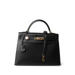 Vintage Kelly Sellier 32 Black Box Calfskin Gold Plated F Square Stamp - Image 11