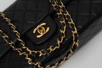 Black Vintage Lambskin Quilted Classic Flap Medium GHW
