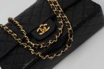 Black Vintage Lambskin Quilted Classic Flap Medium GHW - Image 3