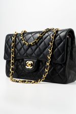 Black Vintage Lambskin Quilted Classic Flap Medium GHW - Image 2