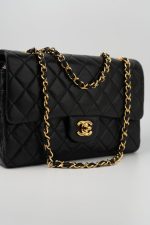 Black Vintage Lambskin Quilted Classic Flap Medium GHW - Image 4