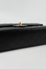 Black Vintage Lambskin Quilted Classic Flap Medium GHW - Image 5