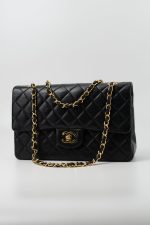 Black Vintage Lambskin Quilted Classic Flap Medium GHW - Image 8