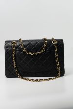 Black Vintage Lambskin Quilted Classic Flap Medium GHW - Image 13