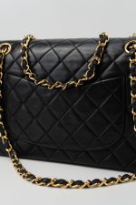 Black Vintage Lambskin Quilted Classic Flap Medium GHW - Image 14