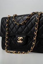 Black Vintage Lambskin Quilted Classic Flap Medium GHW - Image 21