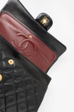 Black Vintage Lambskin Quilted Classic Flap Medium GHW - Image 23