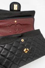 Black Vintage Lambskin Quilted Classic Flap Medium GHW - Image 16