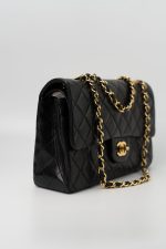 Black Vintage Lambskin Quilted Classic Flap Medium GHW - Image 18