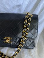 Black Vintage Lambskin Quilted Double Flap Small GHW - Image 2