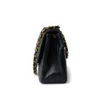 Black Vintage Lambskin Quilted Half Moon Single Flap Small GHW - Image 4