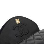 Black Vintage Lambskin Quilted Half Moon Single Flap Small GHW - Image 7
