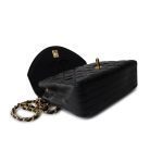 Black Vintage Lambskin Quilted Half Moon Single Flap Small GHW - Image 6
