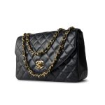 Black Vintage Lambskin Quilted Half Moon Single Flap Small GHW - Image 8