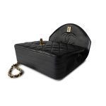 Black Vintage Lambskin Quilted Half Moon Single Flap Small GHW - Image 11