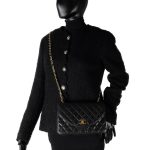Black Vintage Lambskin Quilted Half Moon Single Flap Small GHW