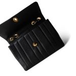 Vintage Mademoiselle Black Caviar Vertical Flap Jumbo Gold Hardware - Image 9