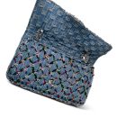 17S Woven Denim Multicolor Medium Flap Silver Hardware - Image 14