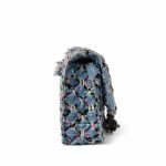 17S Woven Denim Multicolor Medium Flap Silver Hardware - Image 7
