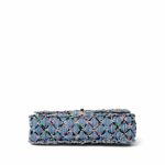 17S Woven Denim Multicolor Medium Flap Silver Hardware - Image 10