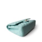 19C Tiffany Blue Caviar Quilted Medium Classic Flap Light Gold Hardware - Image 6
