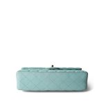 19C Tiffany Blue Caviar Quilted Medium Classic Flap Light Gold Hardware - Image 3