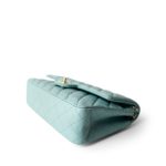 19C Tiffany Blue Caviar Quilted Medium Classic Flap Light Gold Hardware - Image 5