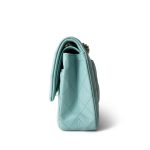 19C Tiffany Blue Caviar Quilted Medium Classic Flap Light Gold Hardware - Image 4